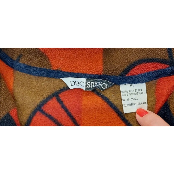 Warm & Cozy DB Studio Womens Fleece Quarter Zip Jacket Green Multicolor Size XL - Picture 3 of 7